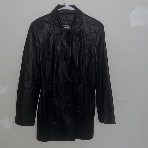 Kasper Other - KASPER Men's Premium 3/4 Length Black Leather Coat